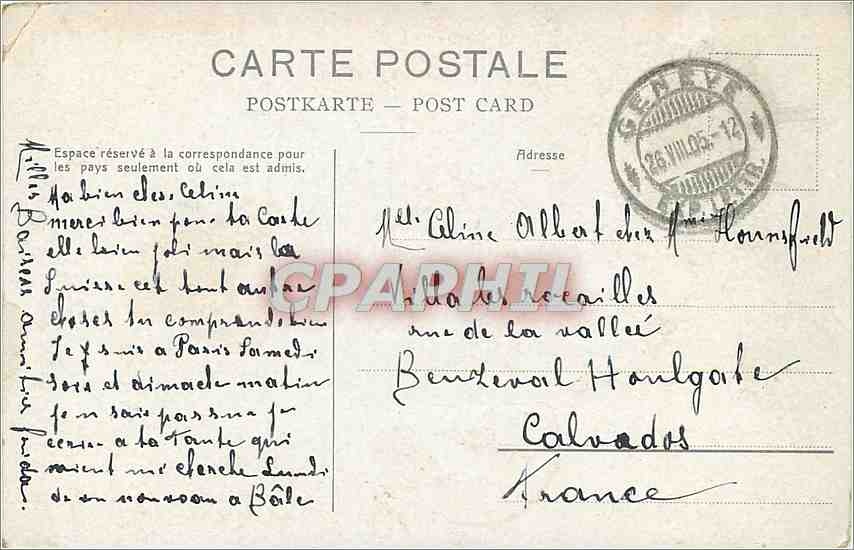 CPA Geneve et la Rade Bateau — Verso