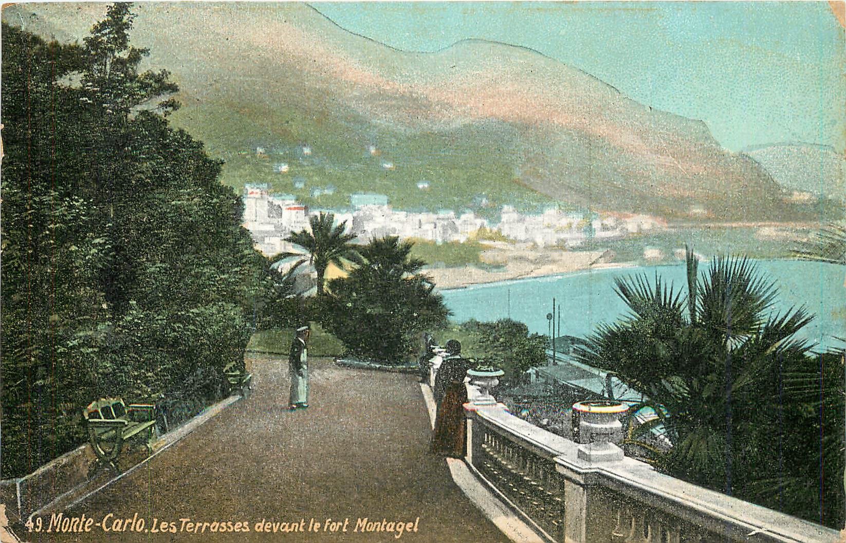 Monte-Carlo. Les Terrasses devant le fort Montagel — éditeur non identifié, n° de série 49