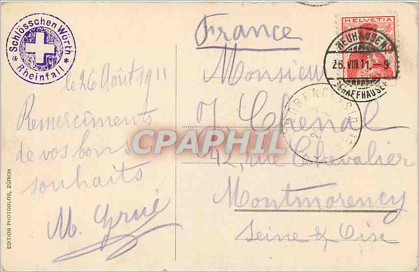 CPA Rheinfall und Schloss Laufen  — Back