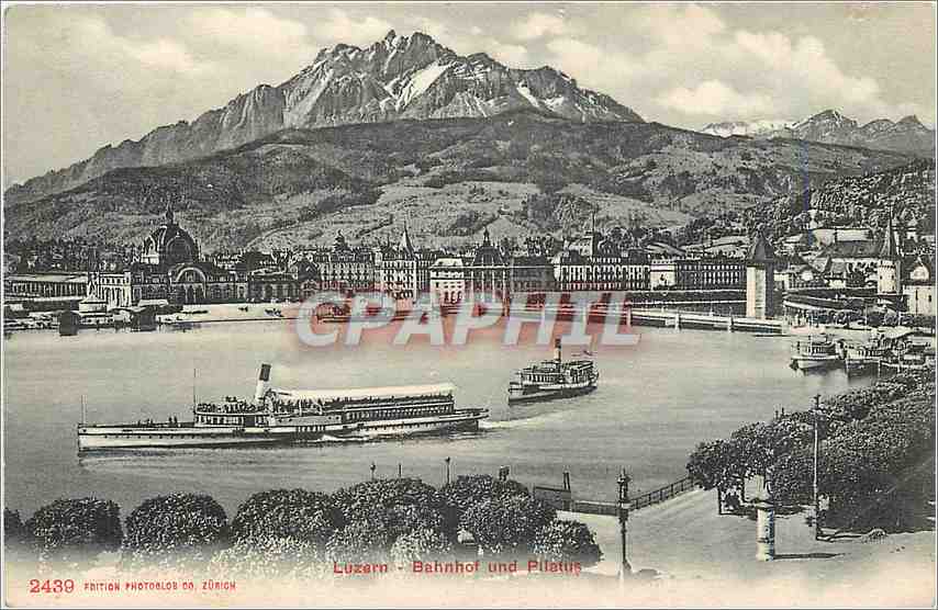 CPA Luzern Bahnhof und Pilatus Bateau