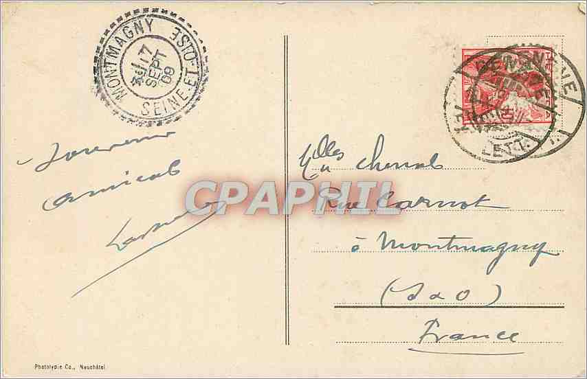 CPA Geneve et la rade Bateau — Verso
