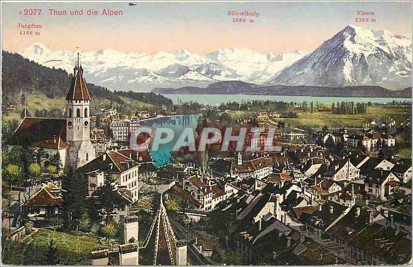 CPA Jungfrau Thun und die Alpen