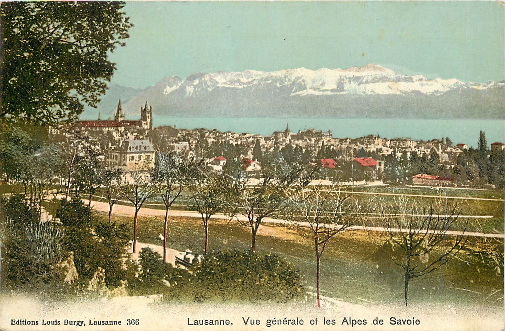 CPA Lausanne Vue generale et le Alpes de Savoie 