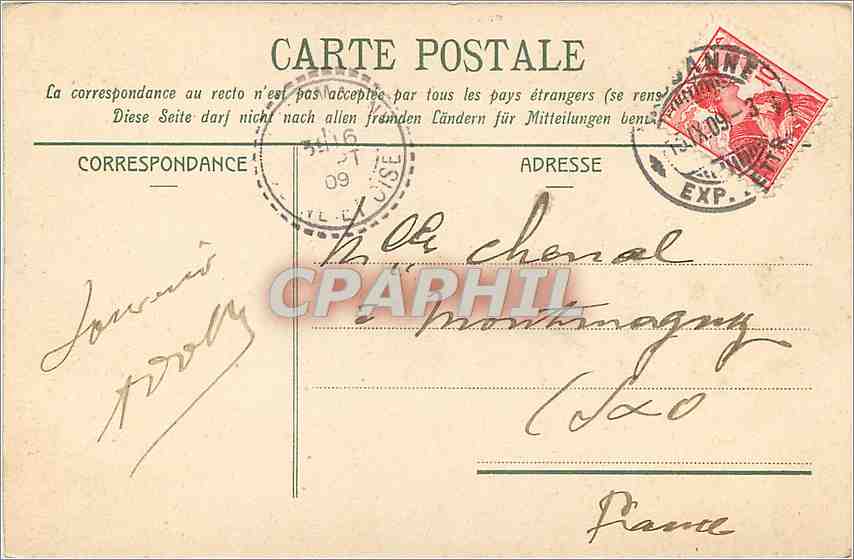 CPA Lausanne Vue generale et le Alpes de Savoie  — Rückseite