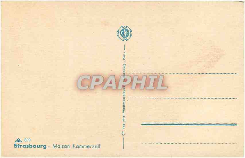 CPA Strasbourg Maison Kammerzell  — Verso