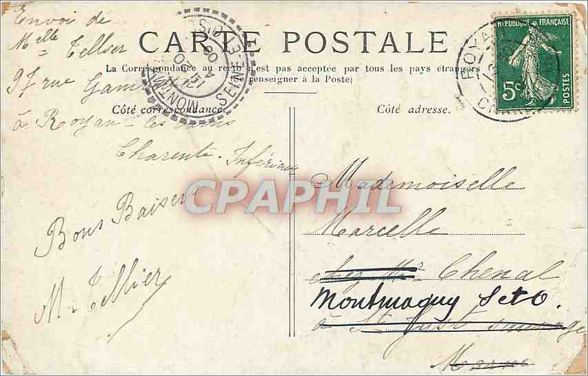 CPA Royan Les enfants a la Grande Conche — Back