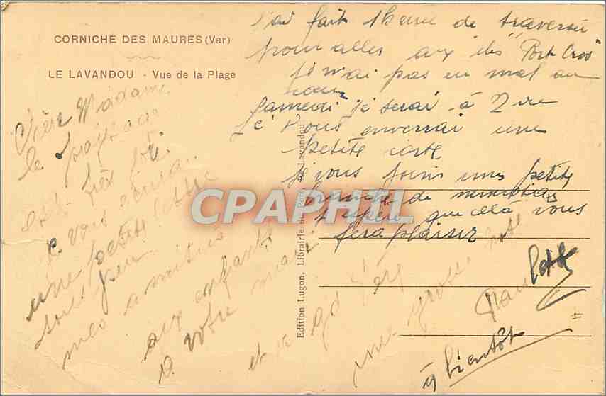 CPA Le Lavandou Vue de la Plage  — Rückseite