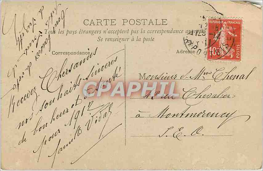 CPA Bonne Annee Femme — Rückseite