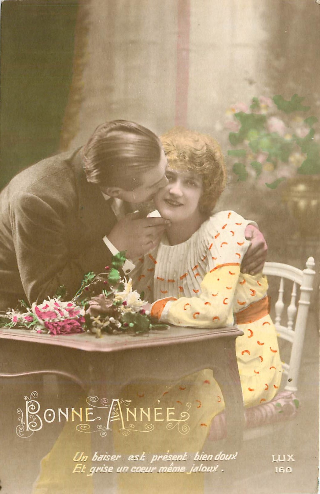 CPA Bonne Annee Femme