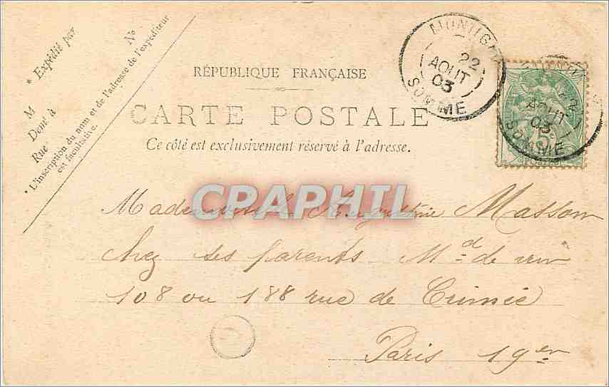 Amiens — La Cathédrale et le Marché sur l'Eau — LL. N°25 — Rückseite