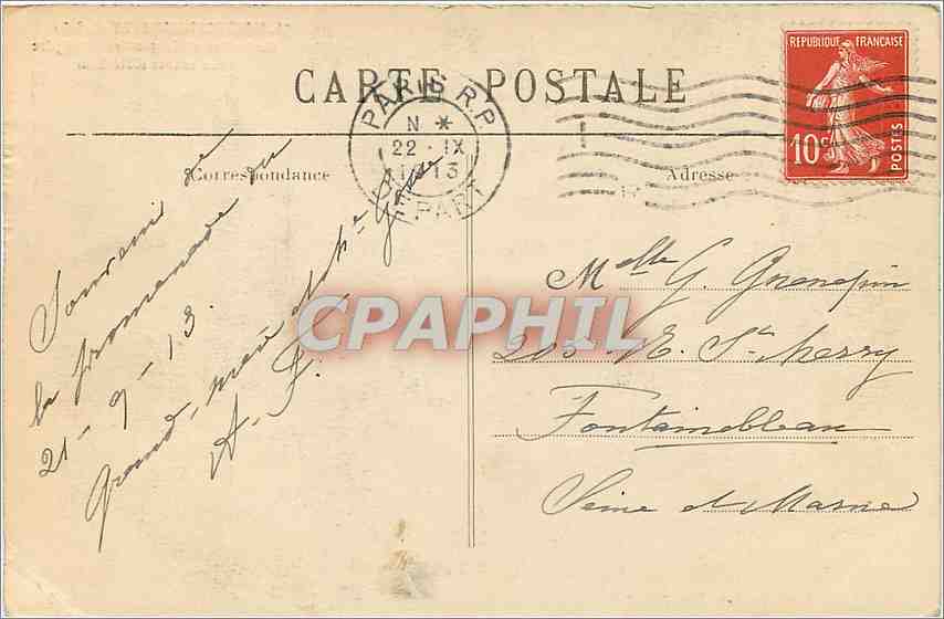 Montfort-l'Amaury — Contrefort et gargouilles de l'église (côté sud) — Edit. Ombredanne, n°36 — Verso