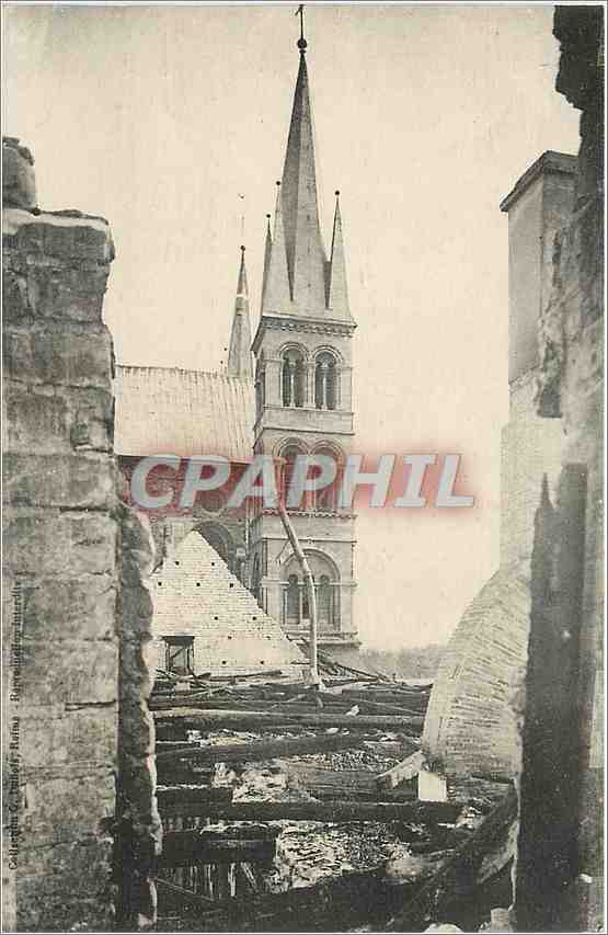 Reims — The Civil Hospital Burned by the Germans — Vintage Postcard No. 206, published by Vire Reims