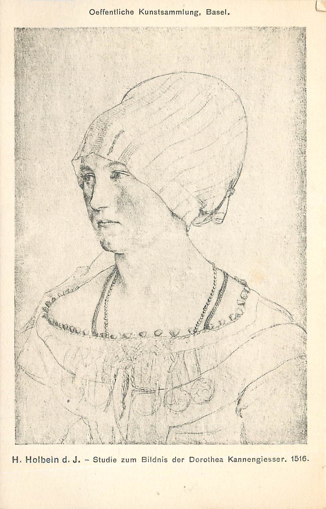 CPA Oeffentliche Kunstsammlung Basel H Holbein DJ Studie zum Bildins der Dorotha Kannengiesser 