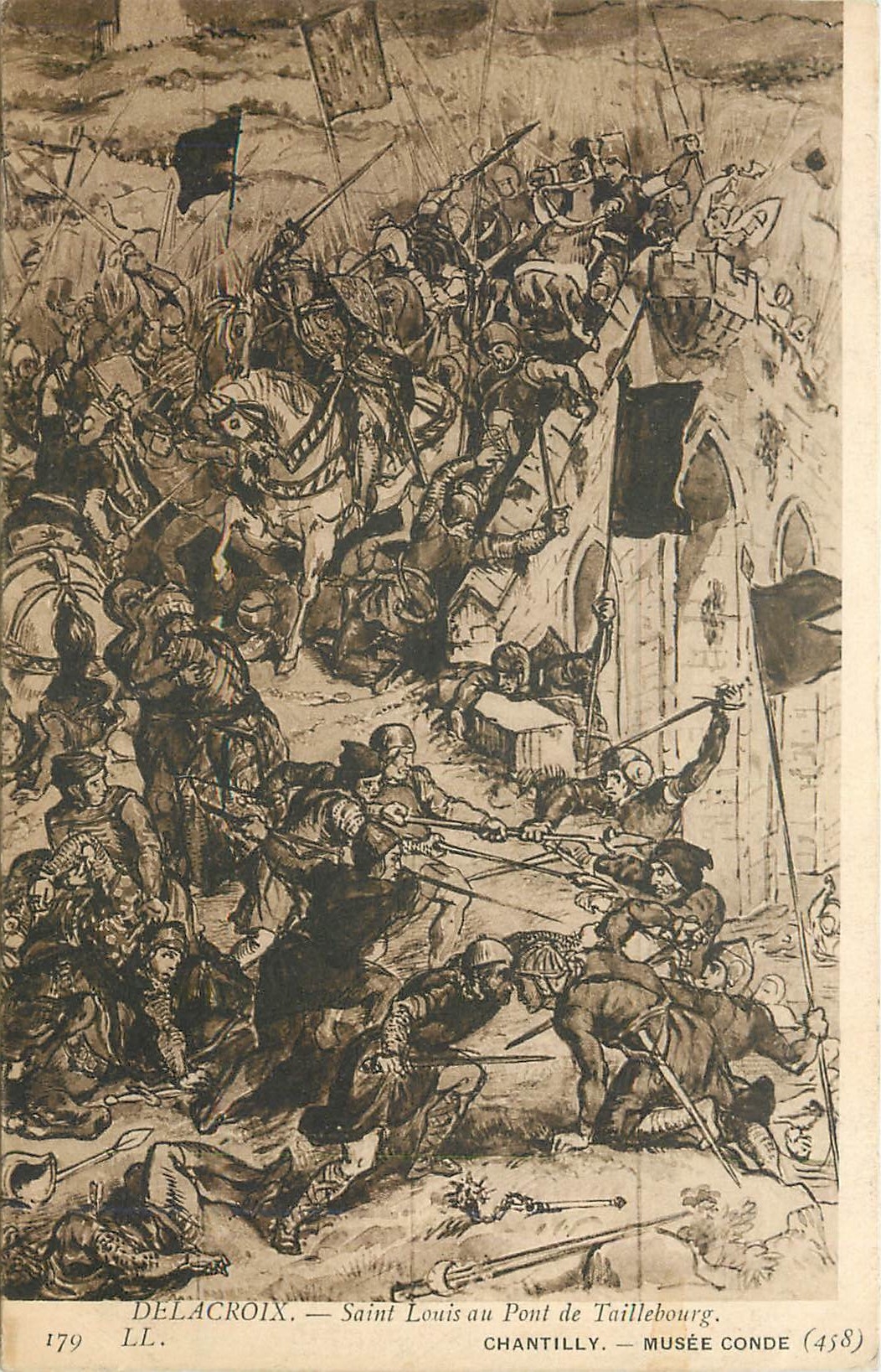 CPA Delacroix Saint Louis au Pont de Taillebourg Chantilly Musee Conde 