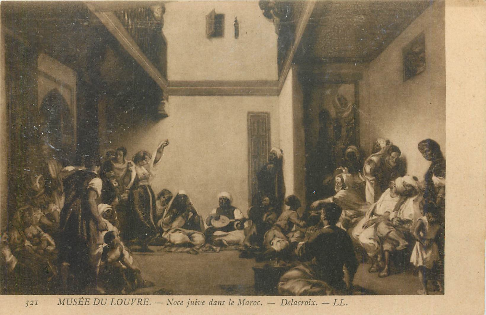 CPA Musee du Louvre Noce juive dans le Maroc Delacroix 