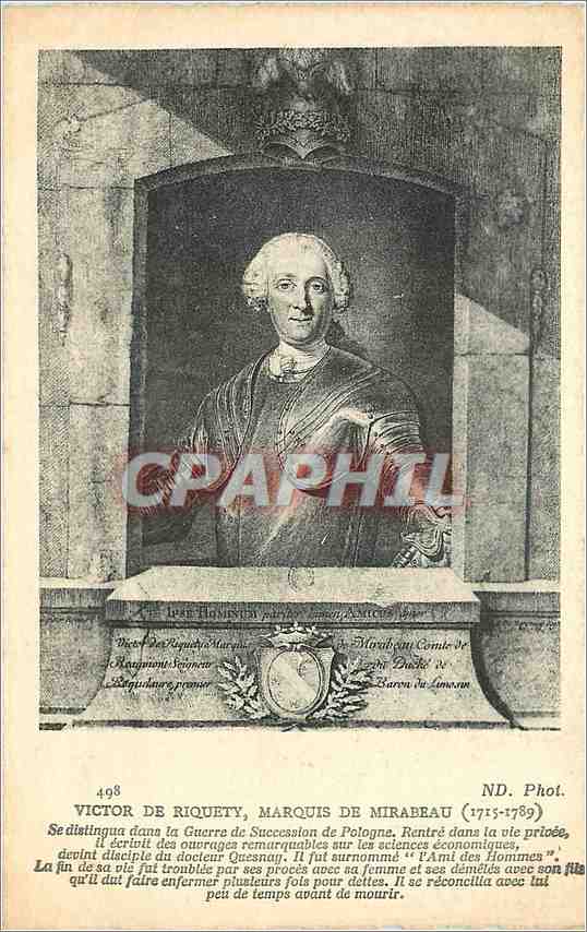 Victor de Riquety, Marquis de Mirabeau — gravuriertes Portrait — ND. Phot.