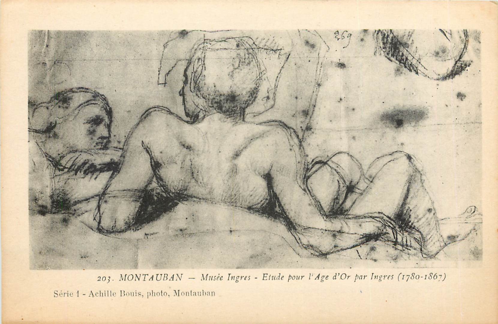 Montauban — Musée Ingres — Étude pour l'Âge d'Or par Ingres (1780-1867) — Série 1, Achille Bouis, photo, Montauban