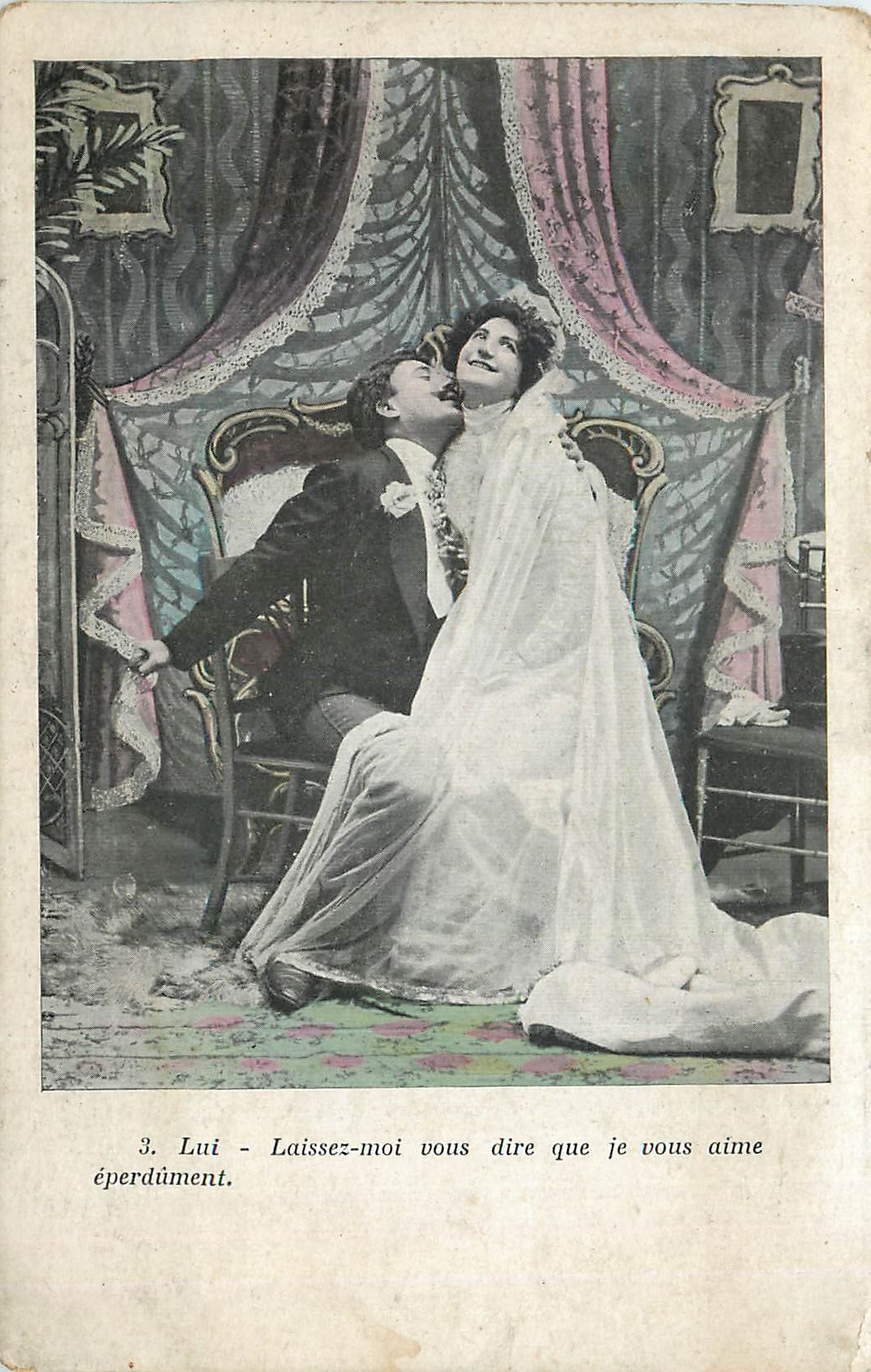 Scène de théâtre — Lui - Laissez-moi vous dire que je vous aime éperdument — éditeur non visible