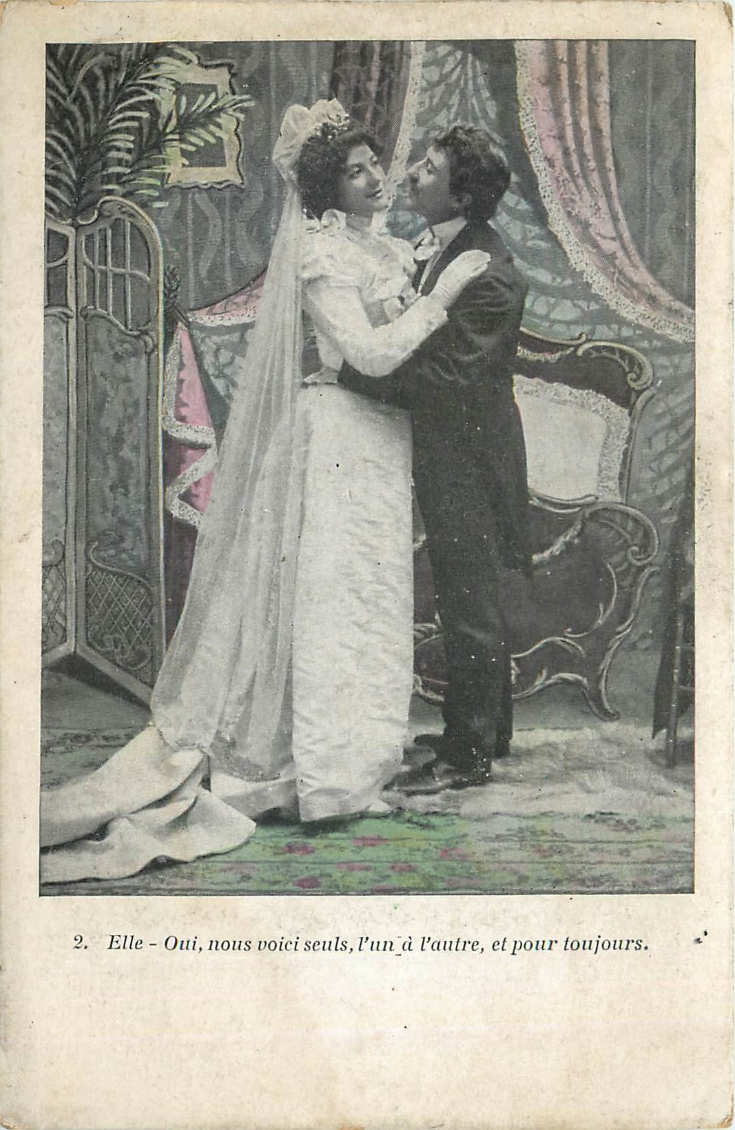 Nouveau couple — scène de mariage — éditeur CPAPHIL, n°2