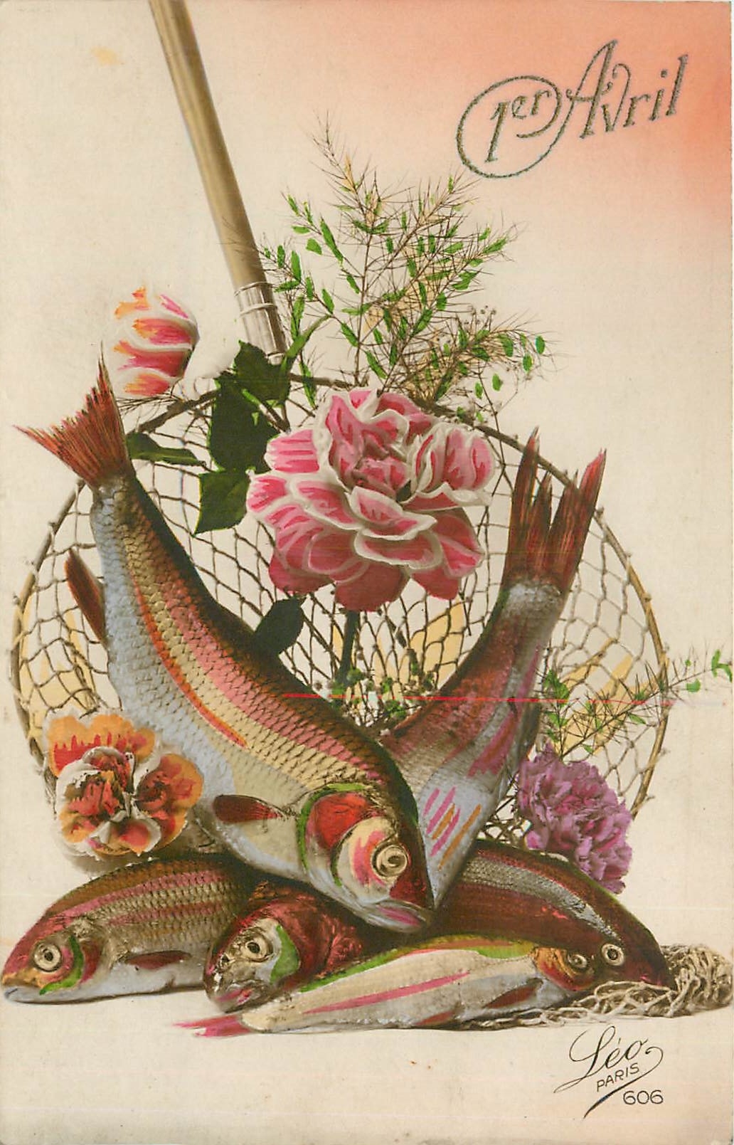 CPA 1er Avril Poissons
