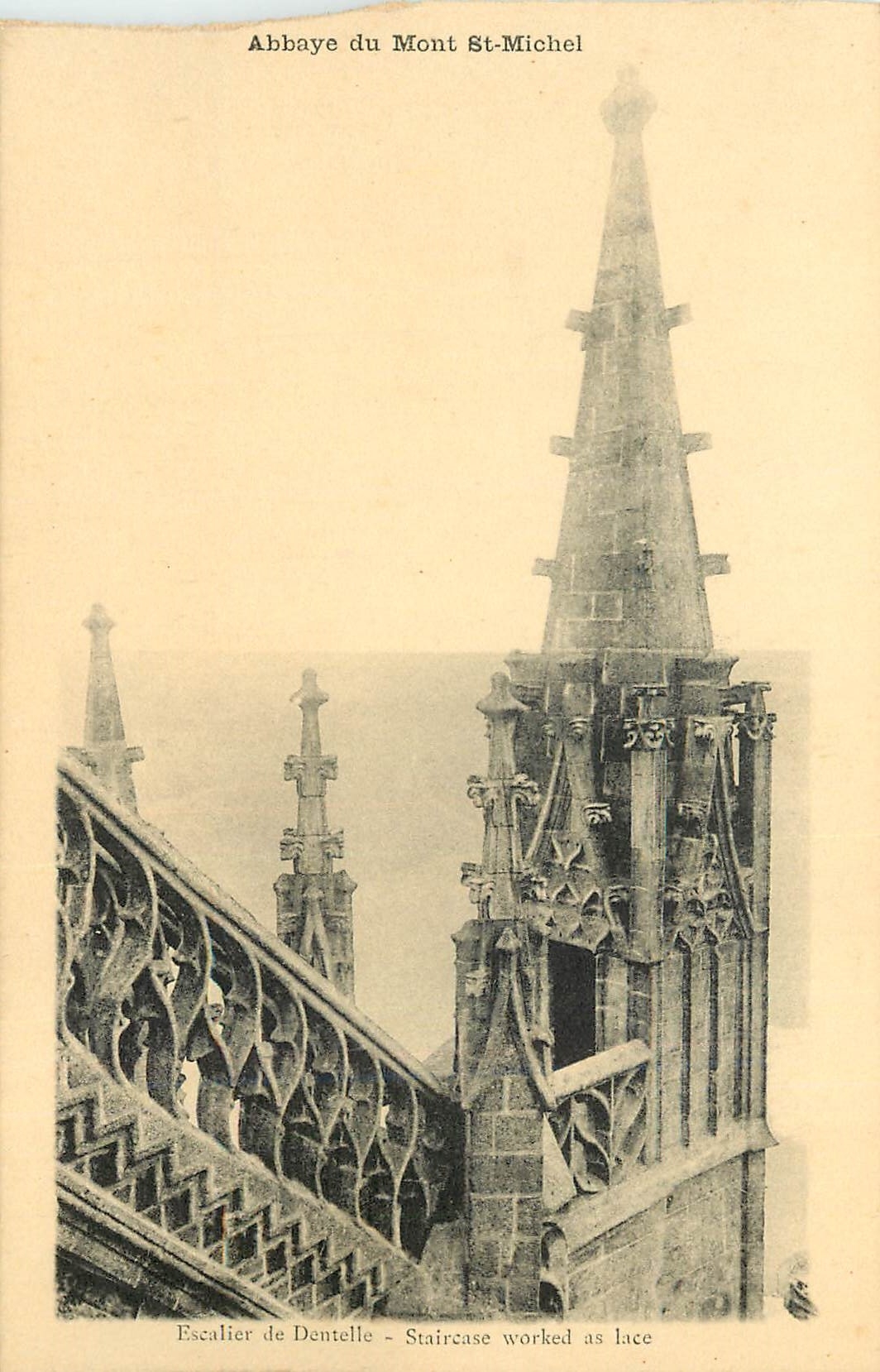 CPA Abbaye du Mont St Michel Escalier de Dentelle 