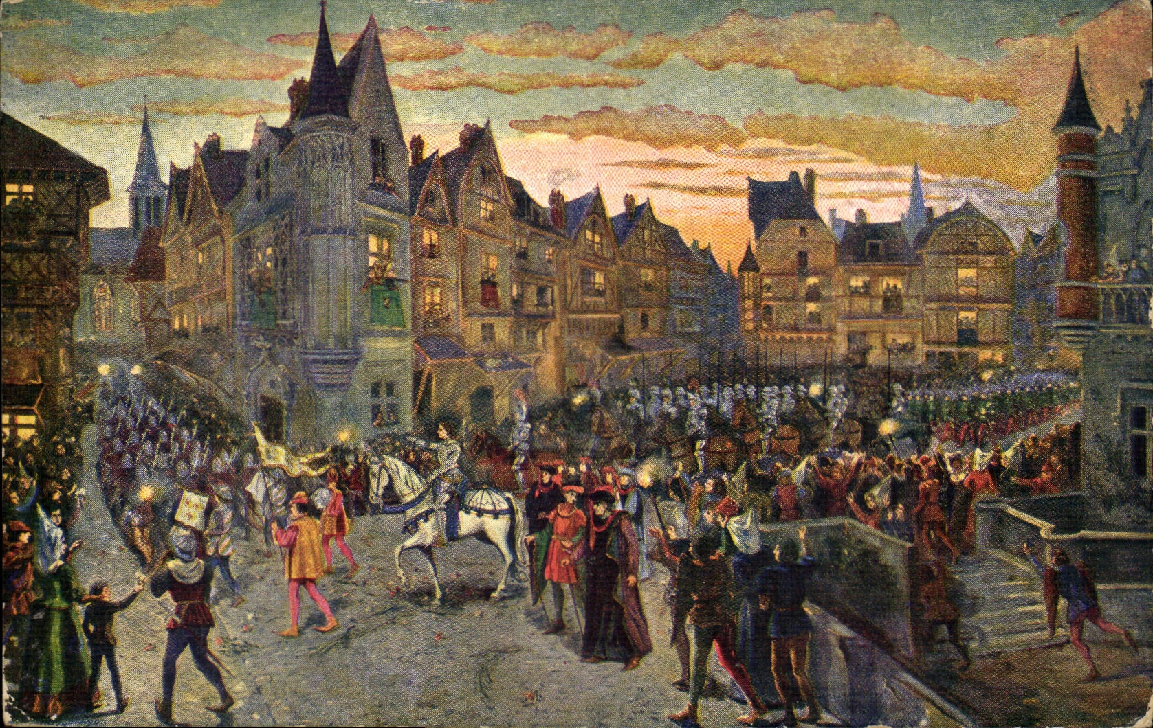 CPA entree triomphale de Jeanne a Orleans le 29µ Avril 1439 Jeanne d'arc