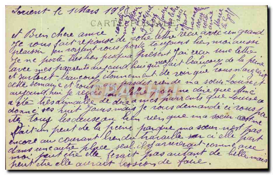 CPA un pardon en Bretagne Marche (lorient ?) — Rückseite