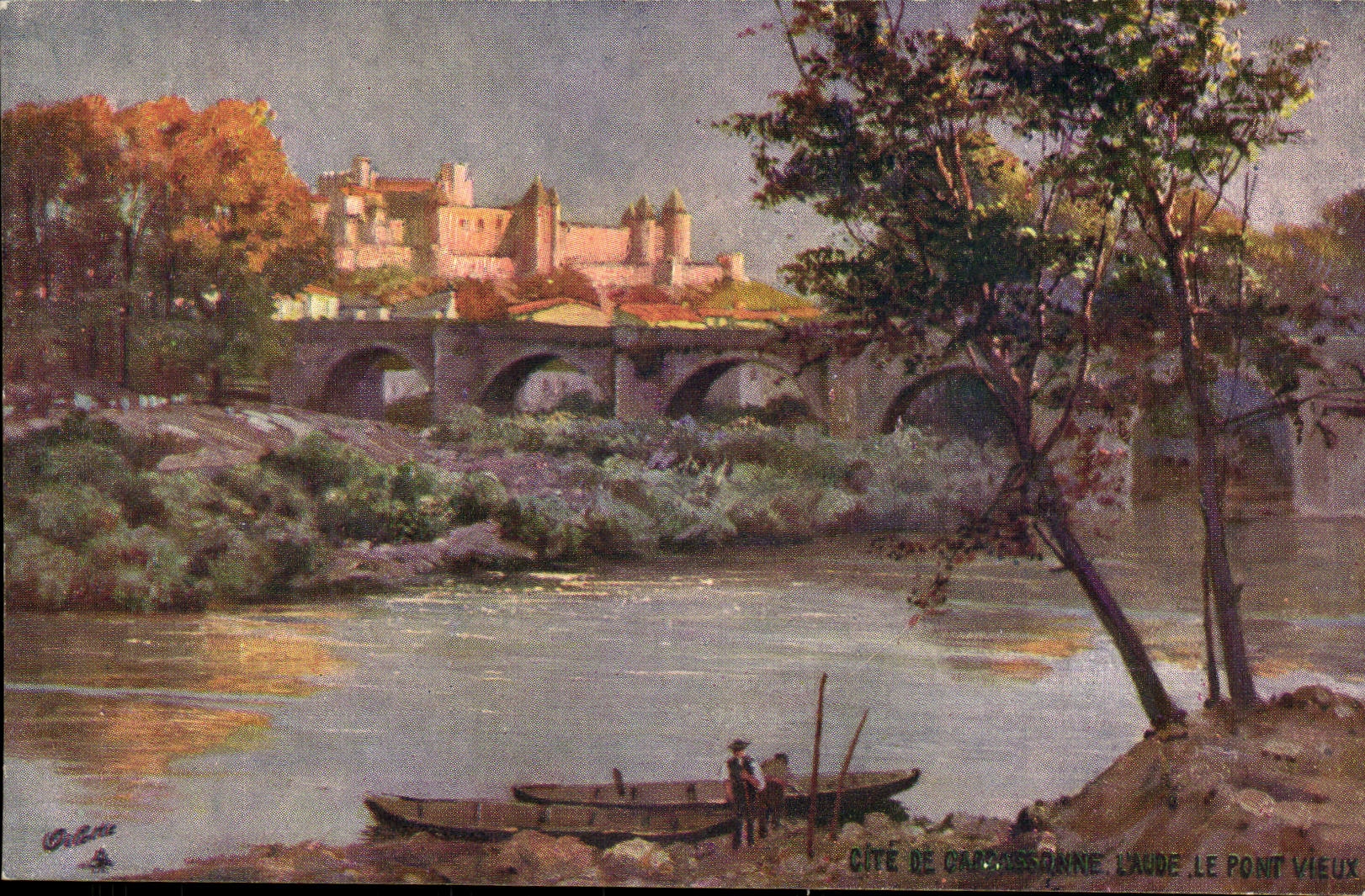Cité de Carcassonne — L'Aude, le Pont-Vieux — Tuck