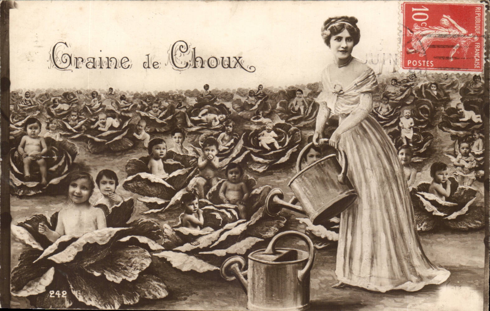 Fantaisie CPA Graine de choux enfants
