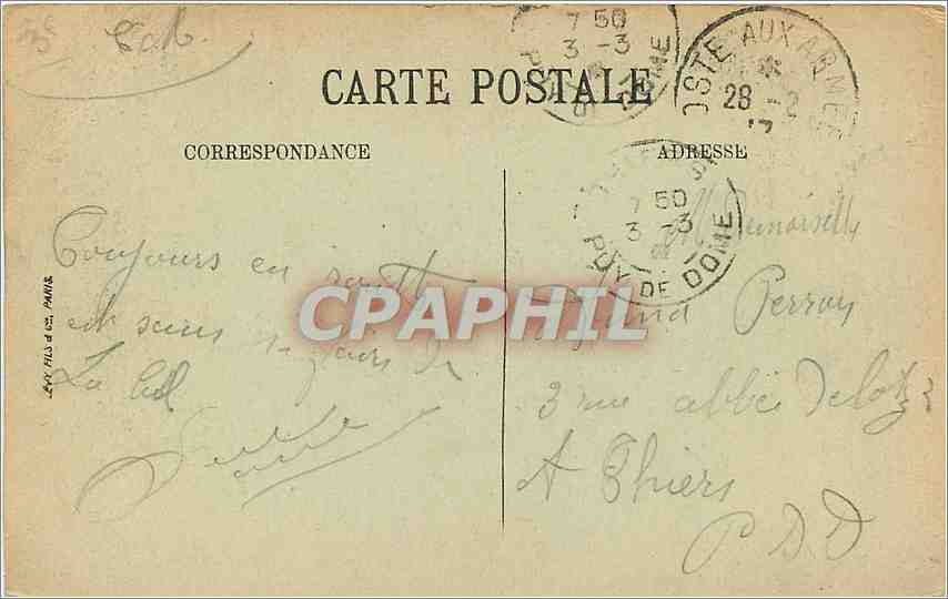 CPA Paris La Sainte Chapelle  — Verso