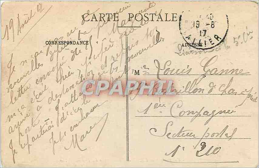 CPA Vue Generale de Vichy cote Nord prise du Thermal Palace  — Rückseite