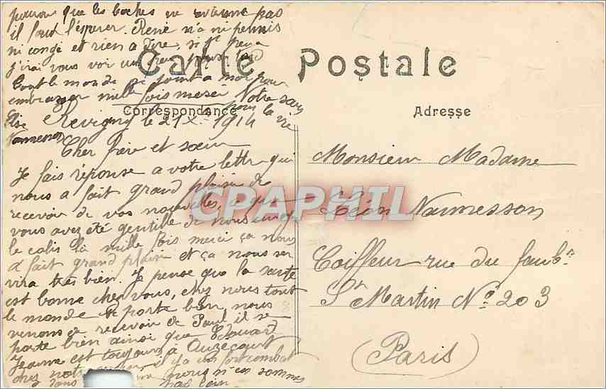 CPA Bataille de la Marne Revigny Meuse La rue de la Gare apres le bombardement  — Rückseite