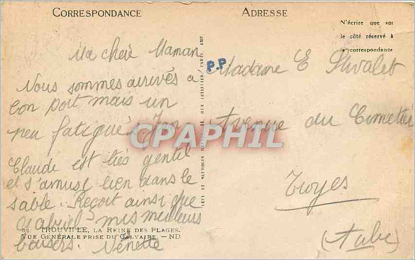 Tréguier — Vue de la rue du Général de Gaulle — Éditeur : La Poste de Tréguier — Rückseite