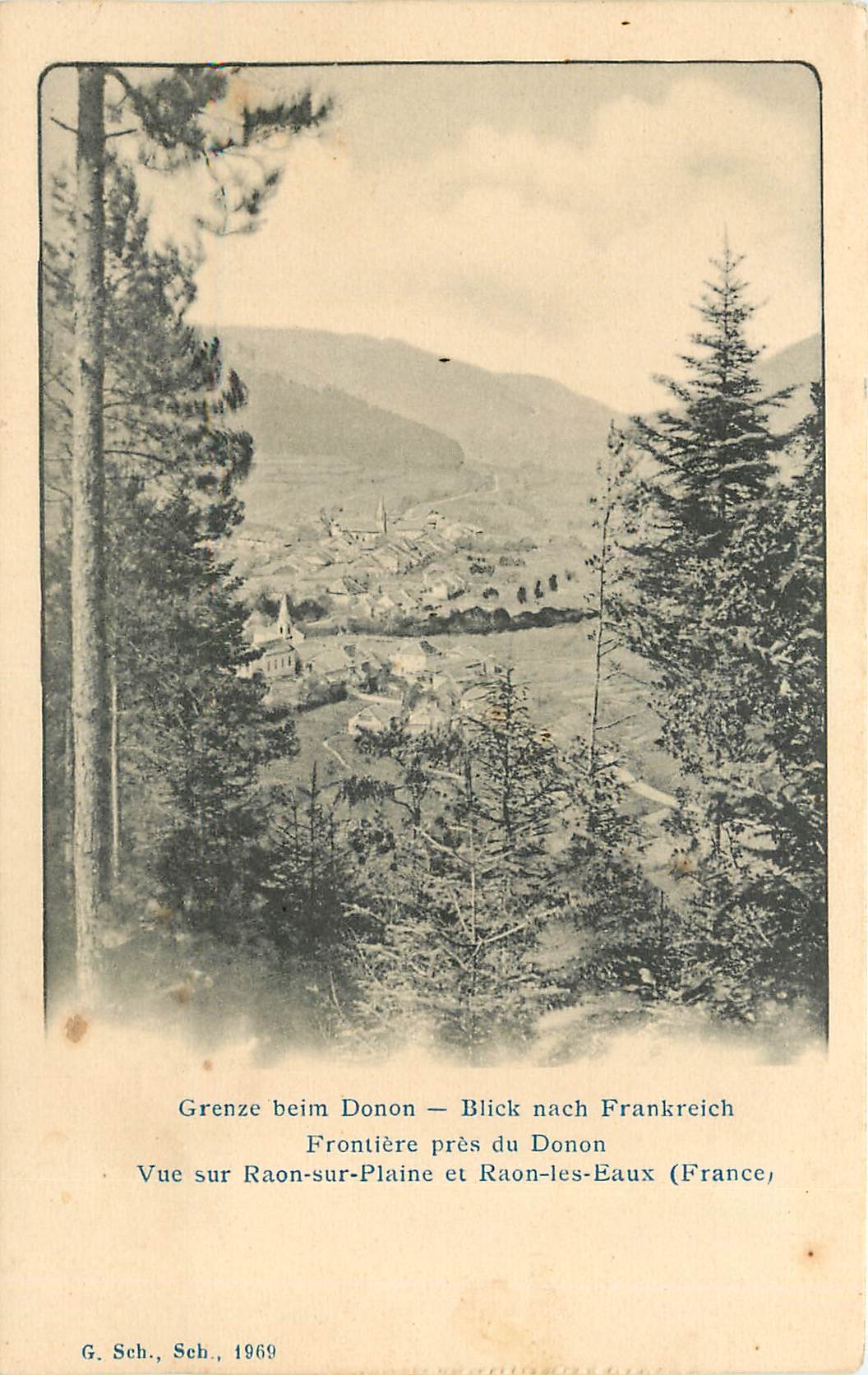 CPA Grenze beim Donon Blick nach Frankreich 