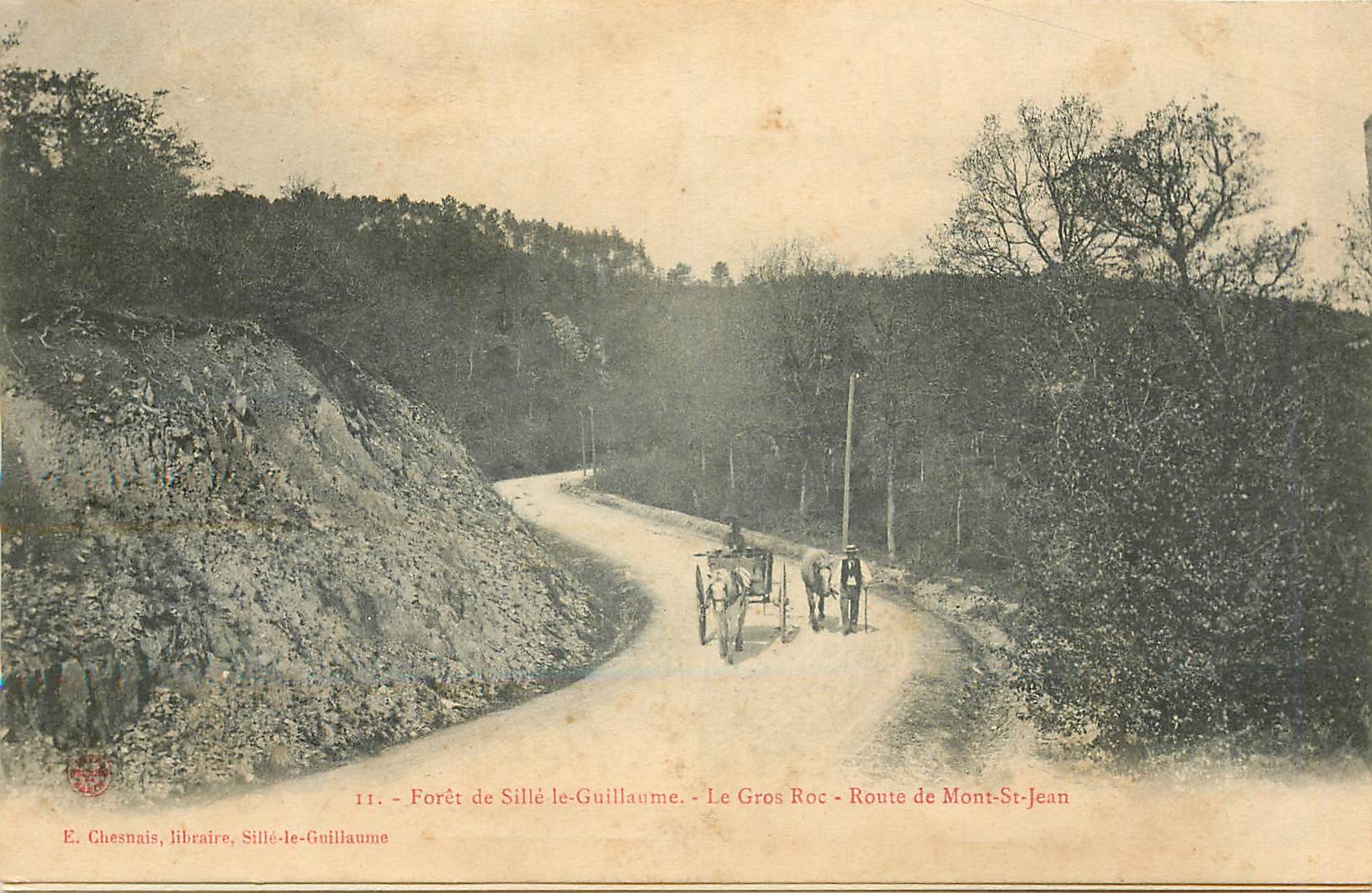 CPA Foret de Sille le Guillaume Le Gros Roc Route de Mont St Jean 