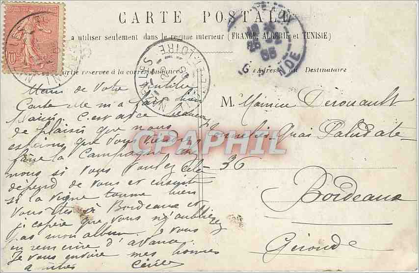 CPA Paris La Madeleine  — Verso