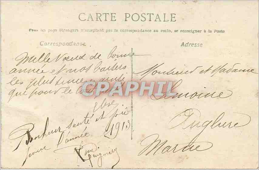 CPA Bonne Annee Femme — Rückseite