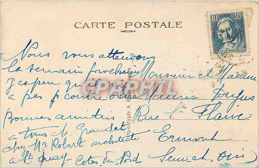 Saint-Quay-Portrieux (C du-N.) — Les Rochers, la Grève Noire et la Pointe de l'Isnin — Verso