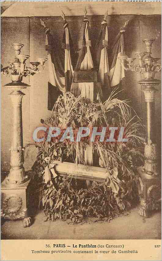 CPA Paris Le Pantheon le Caveaux Tombeau Provisoire contenant le coeur de Gambetta 