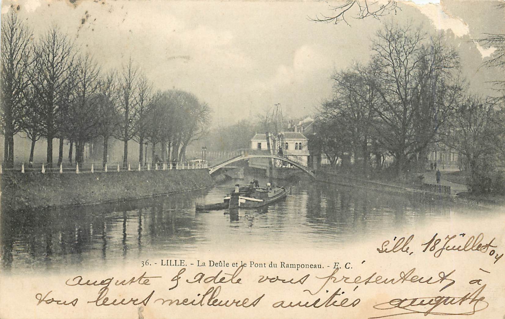 CPA Lille La Deule et le Pont du Ramponeua 
