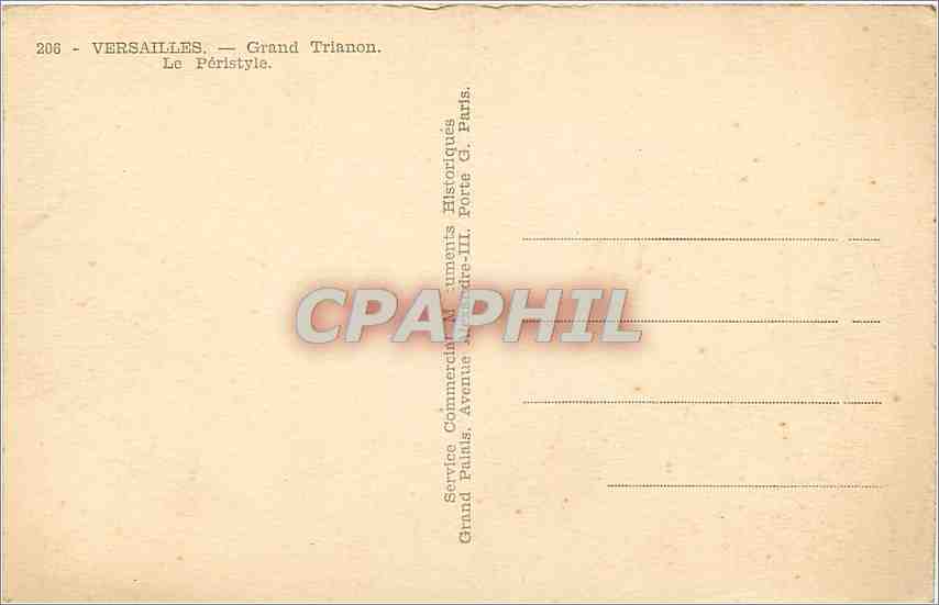 CPA Versailles Grand Trianon Le Peristyle  — Verso