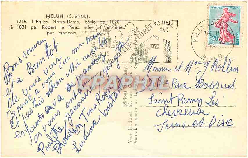 CPM Melun S et M L'Eglise Notre Dame  — Rückseite