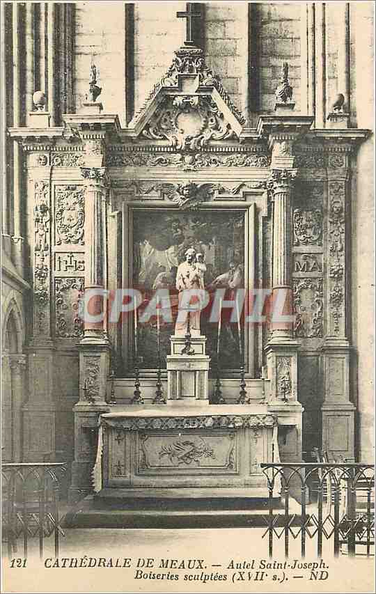 Kathedrale von Meaux — Altar des heiligen Joseph — Geschnitzte Holzarbeiten (17. Jahrhundert)