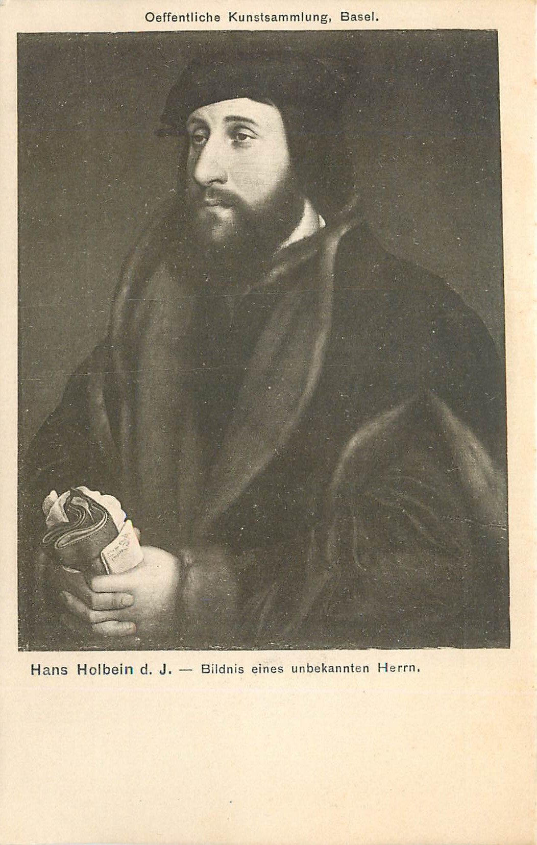 CPA Oeffentliche Kunstsammlung Basel Hans Holbein Bildnis eines unbekannten herrn 