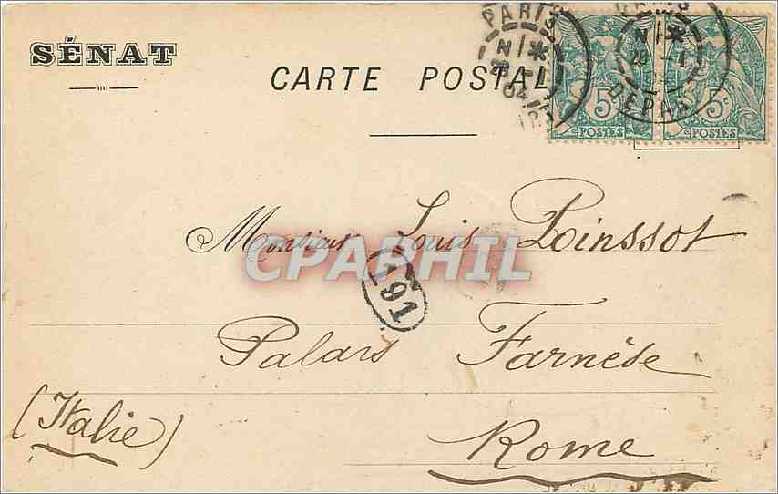 CPA Senat Salon Ouest Plafond par Decaisne  — Verso