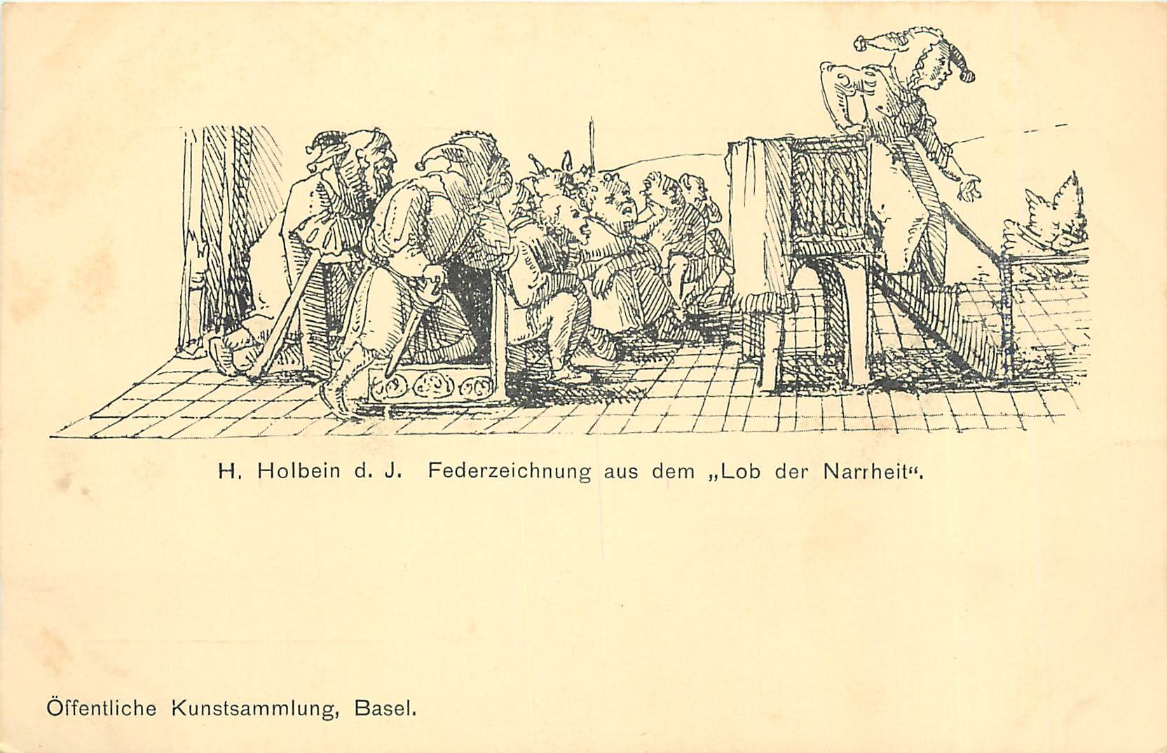 CPA H Holbein d J Federzeichnung aus dem Lob der Narrheit 