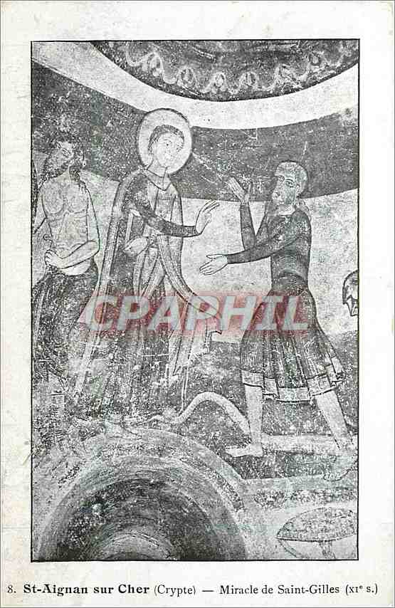 CPA St Aignan sur Cher Crypte Miracle de Saint Gilles 
