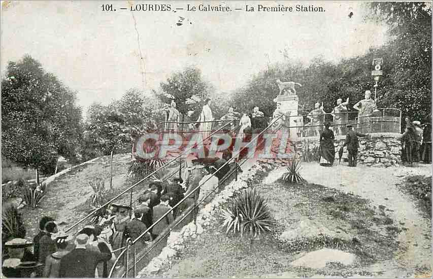 CPA Lourdes Le Calvaire La Premiere Station 