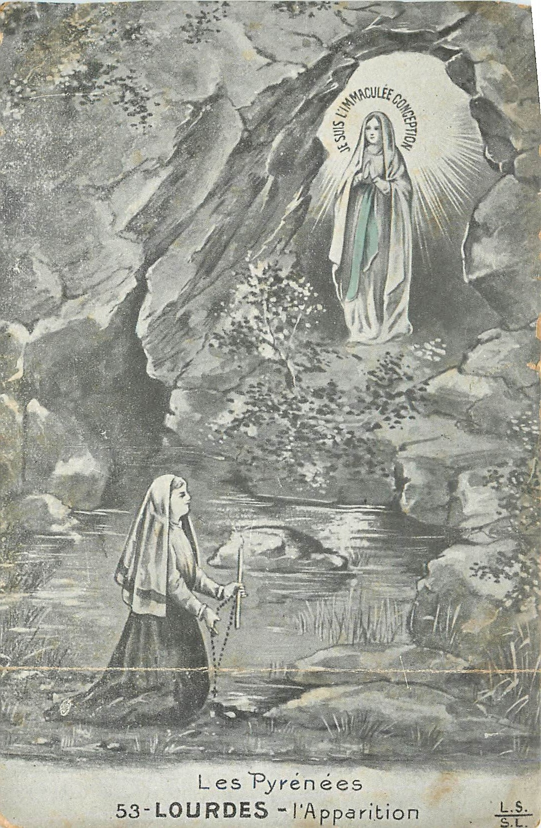 CPA Lourdes l'Apparition 