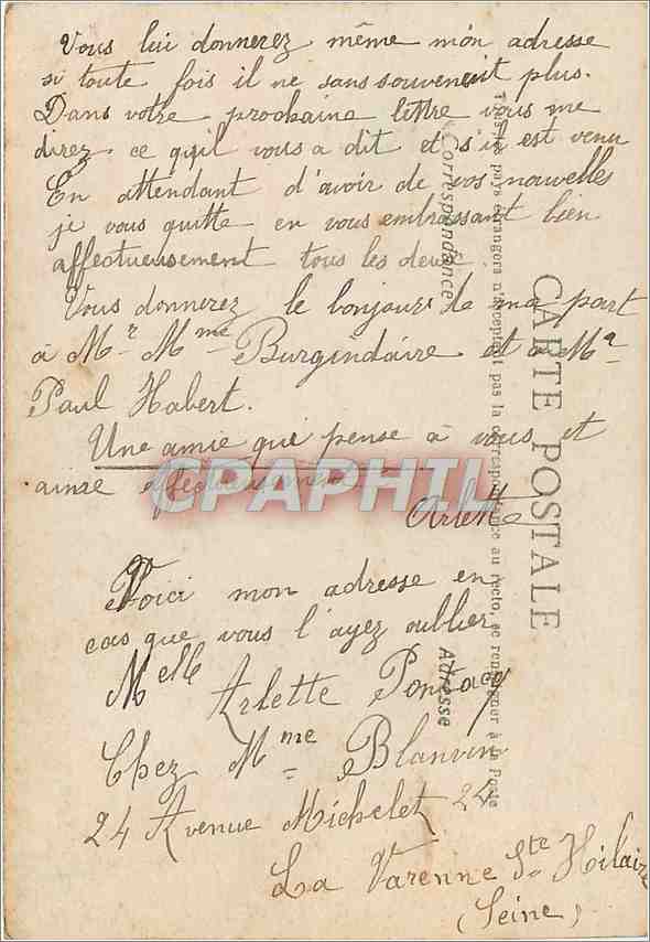 CPA Regiment d'Infanterie Ca fait toujours plaisir  — Rückseite